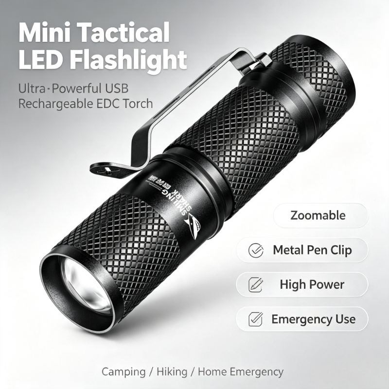 Edc (Every Day Carry - SMILING SHARK 초강력 미니 전술 LED