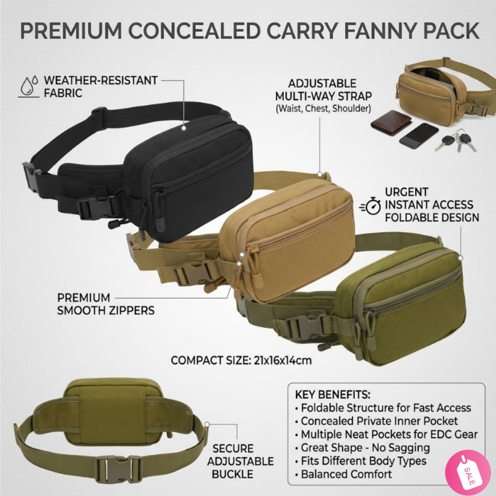 Edc Concealed Carry Fanny Pack - 전술용 은닉 휴대 패니팩 남성용 허리