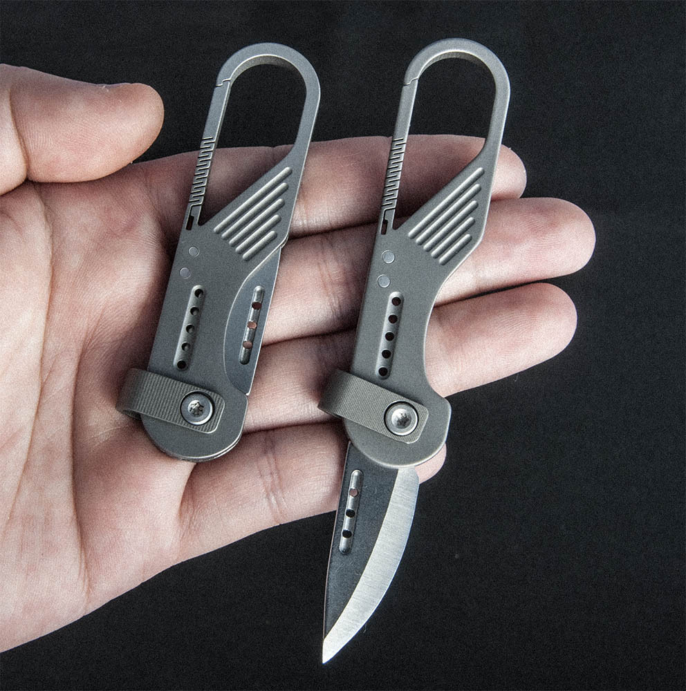 Edc Carry Essentials - 티타늄 합금 열쇠고리 미니 접이식 칼