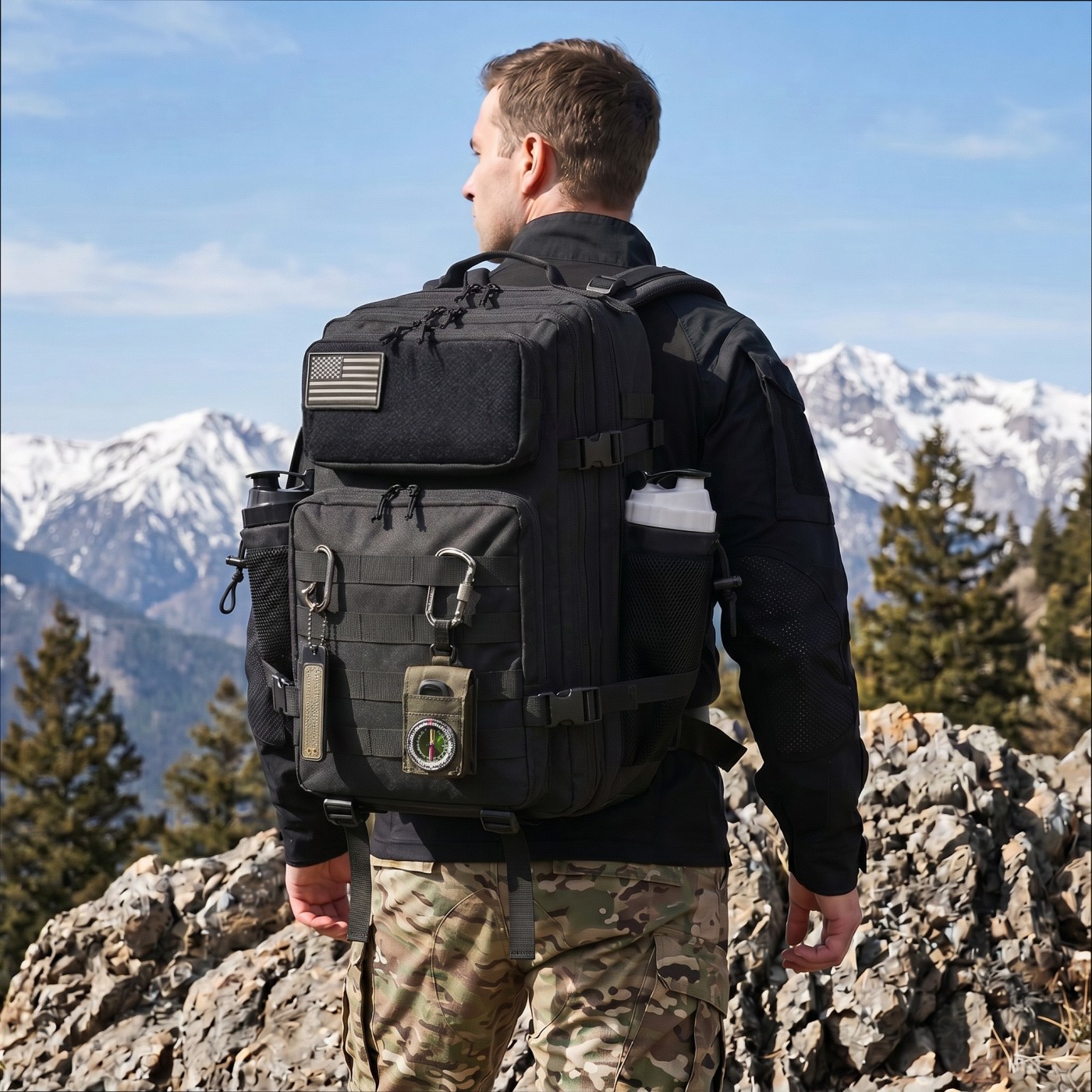 Edc Carry Backpack - 45L 대용량 전술 낚시 배낭, 듀얼