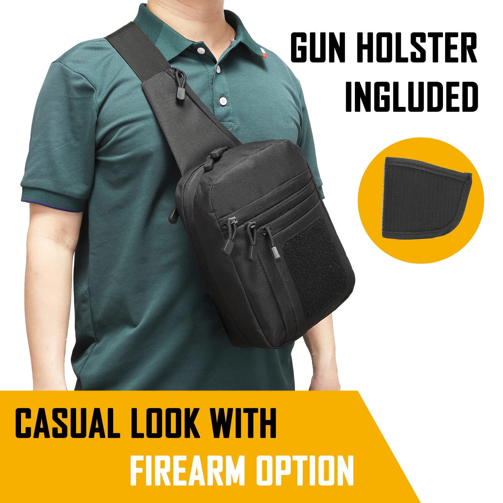 Edc Carry Holster - 남성용 은닉 휴대 크로스바디 백, CCW