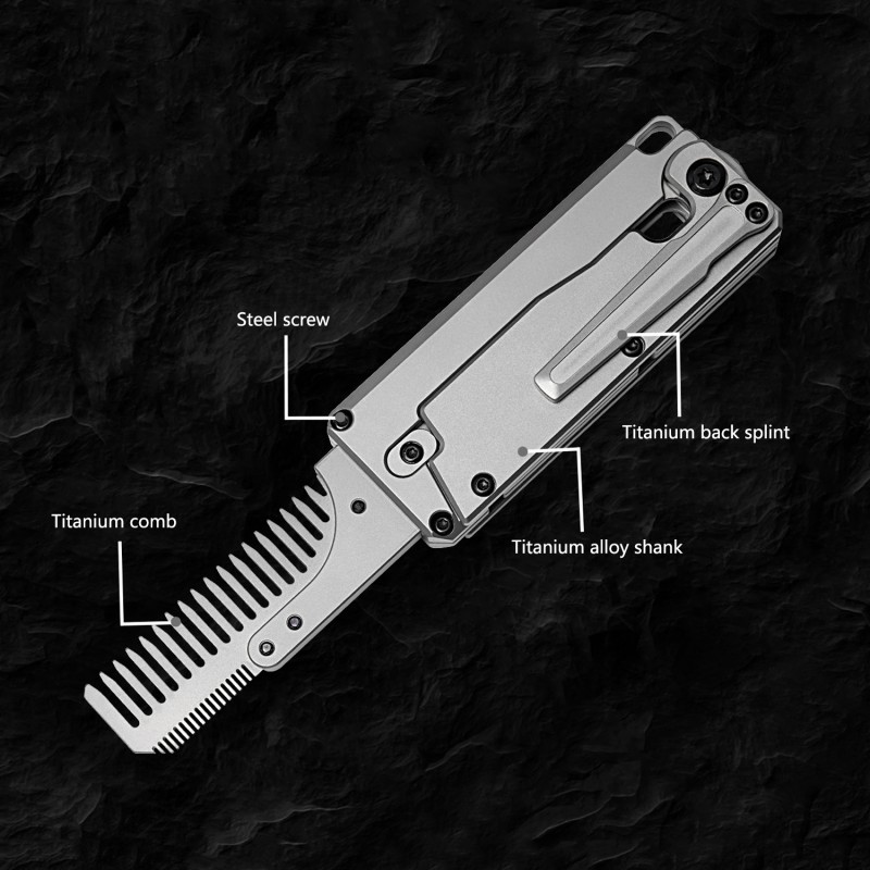 티타늄 합금 접이식 교체 빗, 다기능 EDC 유틸리티  - Comb Pocket Titanium 리뷰 및 가격