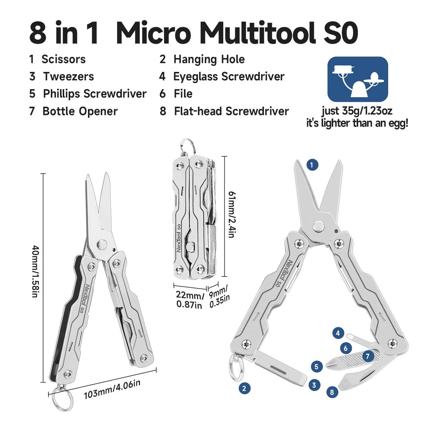 NexTool 8 In 1 미니 세일러 가위 S0 스크 - Micro Screwdriver Kit 리뷰 및 가격