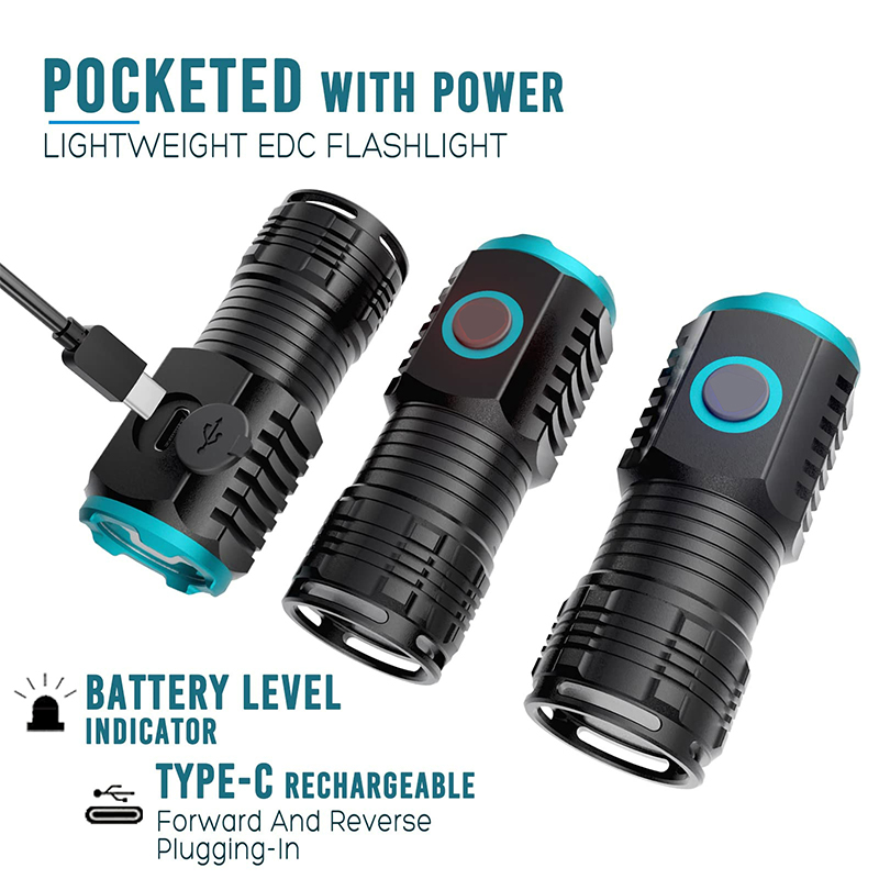 C타입 USB 충전식 포켓 미니 LED 손전등, 휴대용 - Edc (Every Day Carry 리뷰 및 가격