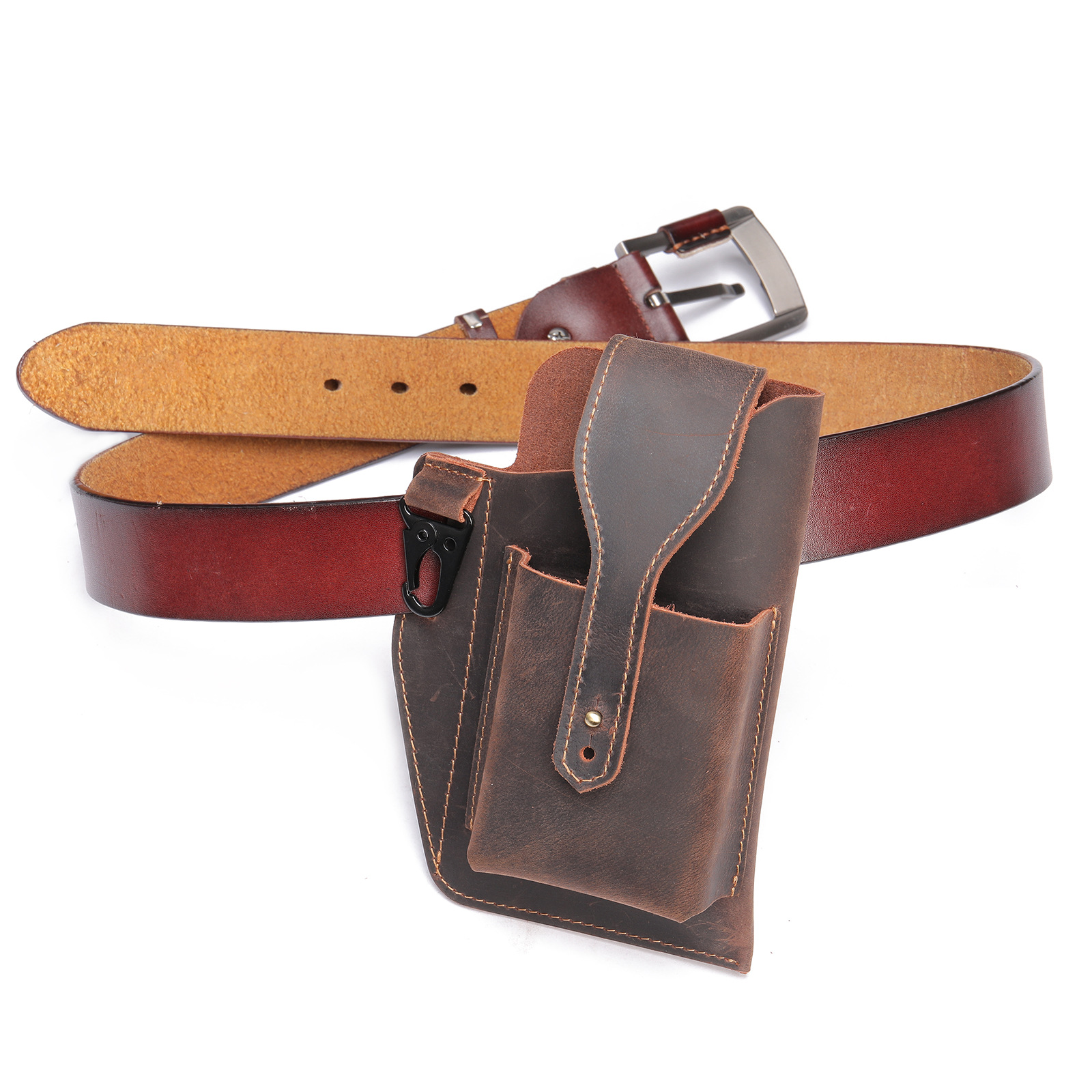 크레이지 호스 가죽 남성용 수직 전술 허리 가방 정품  - Edc Carry For Men 리뷰 및 가격