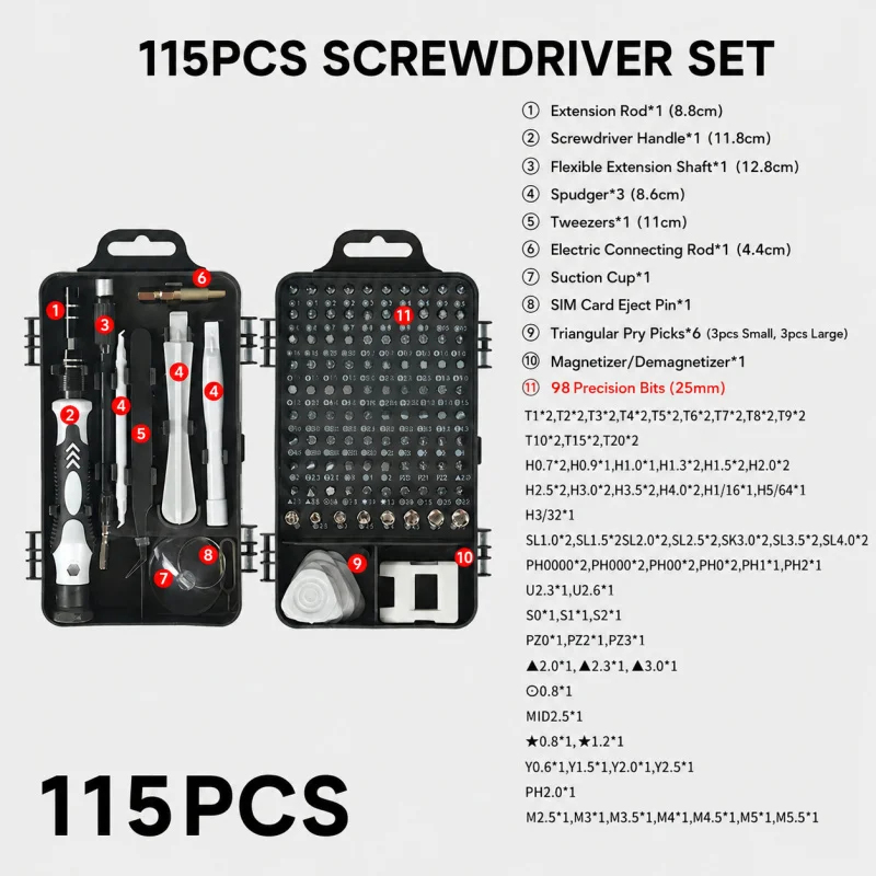 휴대용 115in1 자석식 스크류드라이버 세트 미니 정 - Micro Screwdriver Kit 리뷰 및 가격