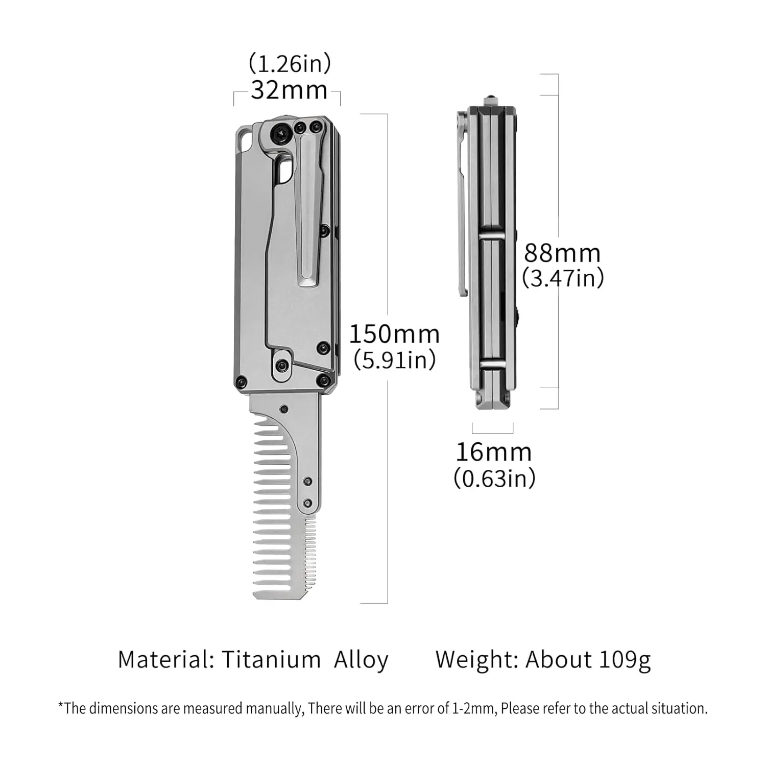 FEGVE TC347 2-in-1 티타늄 손잡이 당근  - Comb Pocket Titanium 리뷰 및 가격