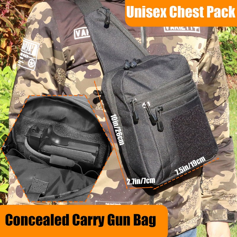 새로운 전술 가슴 가방 권총 홀스터, 은폐 총 운반 파 - Edc Carry Backpack 리뷰 및 가격