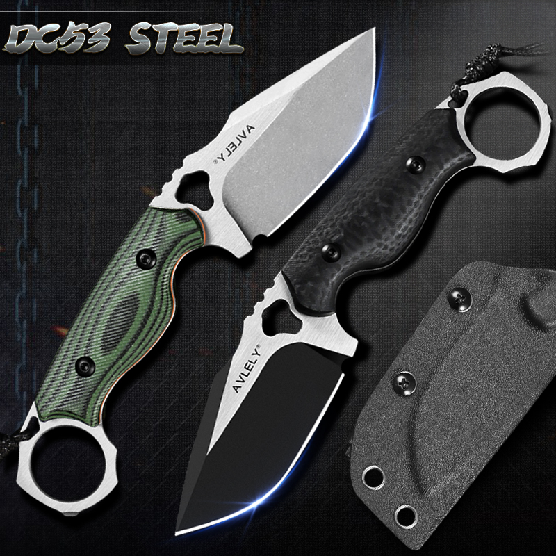 고경도 DC53 강철 직선 날칼; 야외 하이킹 및 캠핑 - Edc Fixed Blade Deep Carry 리뷰 및 가격