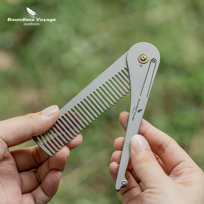 순수 티타늄 정전기 방지 접이식 빗, 야외 초경량 마사 - Comb Pocket Titanium 리뷰 및 가격